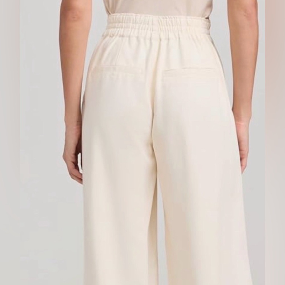 PAIGE Cream Wide Leg Pants - Picture 3 of 4